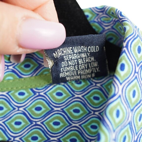 Nat Nast 100% Silk Button Down Shirt XL Blue‎ Short Sleeve Luxe Lounge - Picture 9 of 10